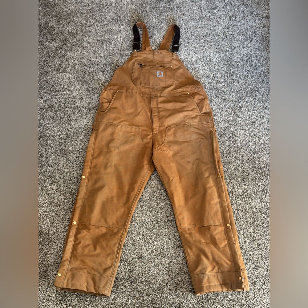 Carhartt 2XL Loose Fit Tan Overalls
